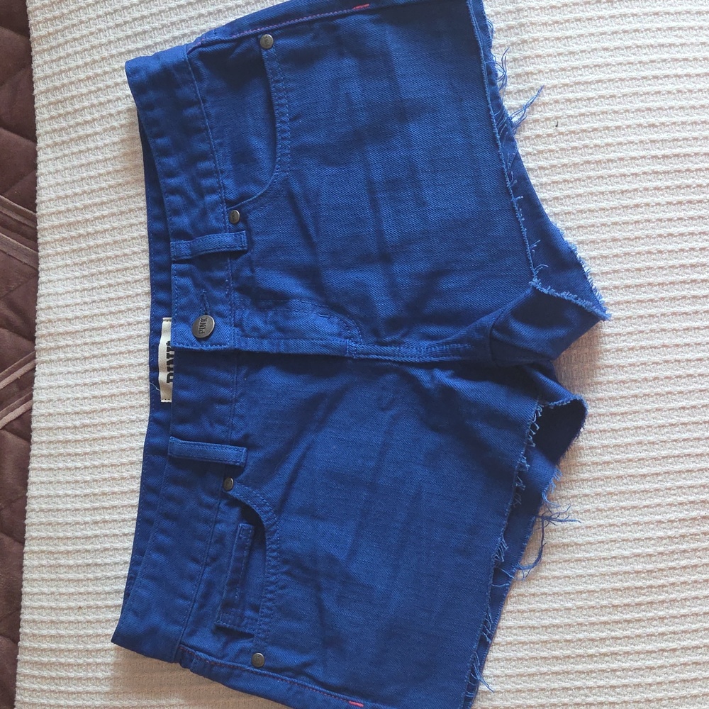 PINK Victoria's Secret Vibrant Blue Jean Distressed Shorts